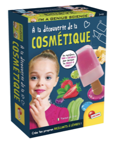Boîte de jeu scientifique sur la cosmétique, illustration des stéréotypes de genre