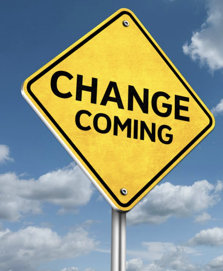 Panneau routier Change Coming illustrant le changement